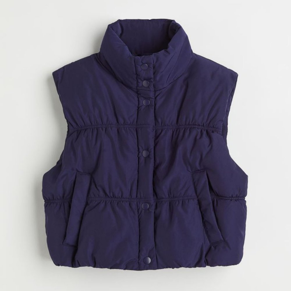 NWT H&M Cop Puffer Vest - Dark Navy Blue - XL Women's